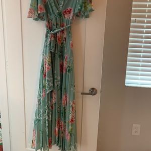 Blue and pink floral  asos long dress